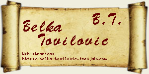 Belka Tovilović vizit kartica